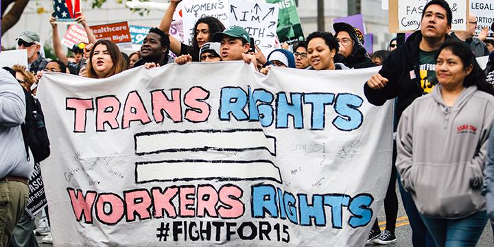 Marching for trans liberation on International Women's Day in Los Angeles
